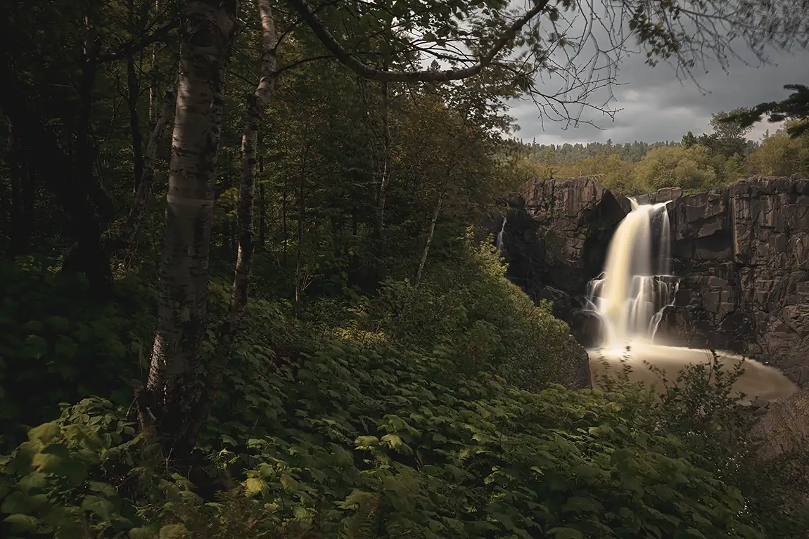 High falls waterfall, grand portage state park, minnesota, usa