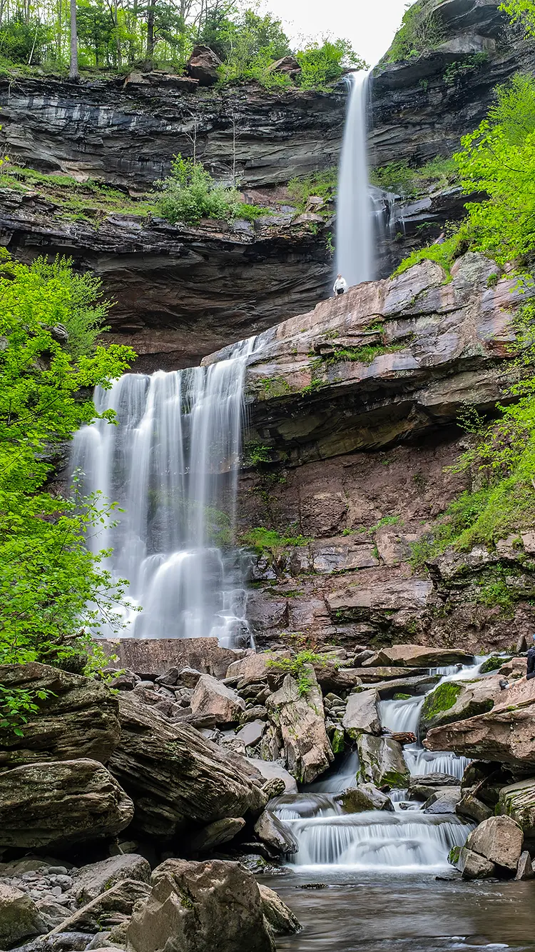 Kaaterskill falls overview, green county, new york, usa