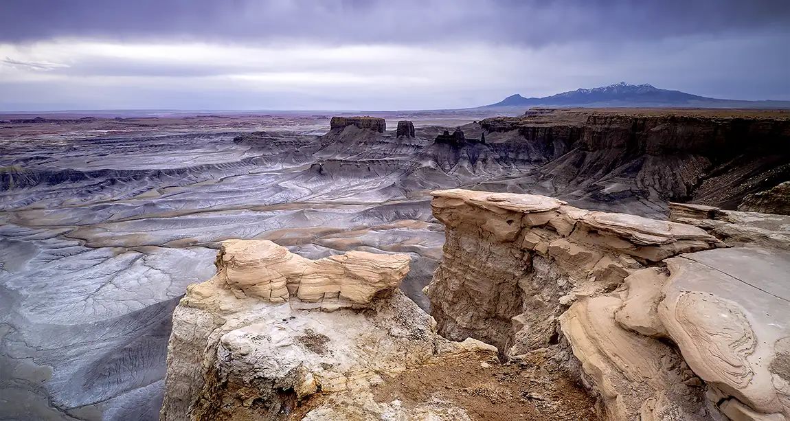 Morning at moonscape overlook, hanksville, utah, usa