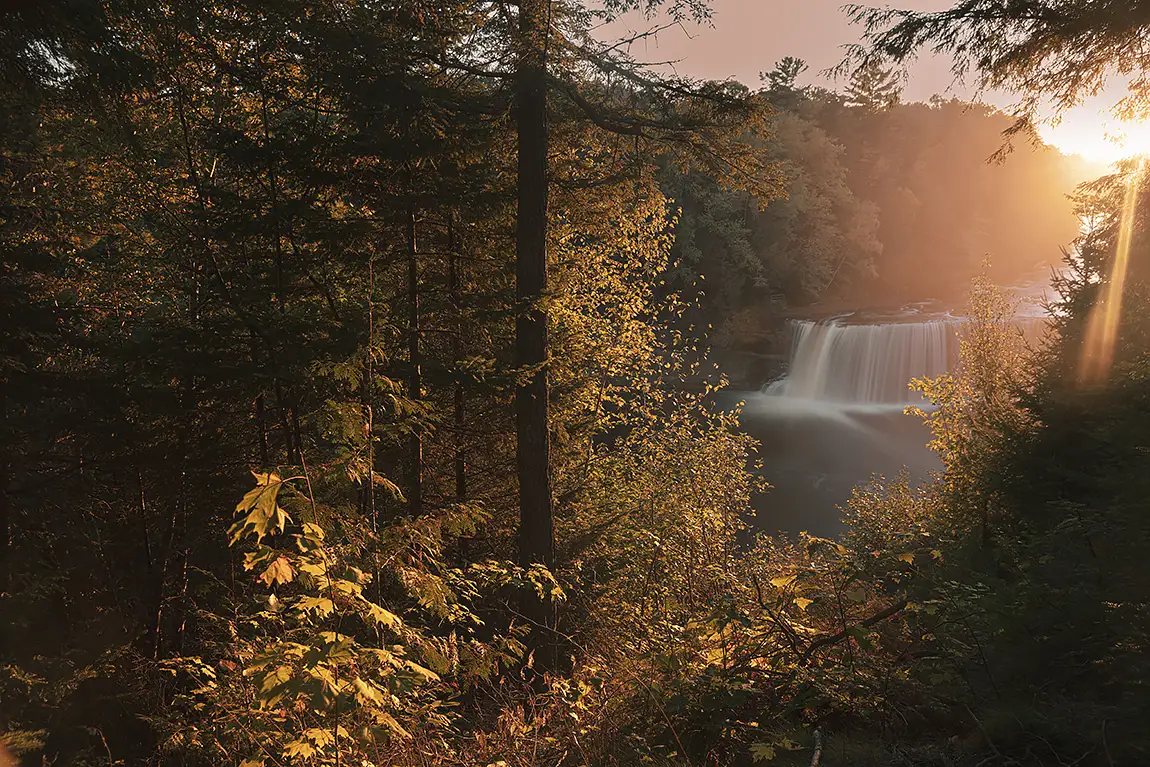 Tahquamenon falls at sunset, tahquamenon falls state park, michigan, usa