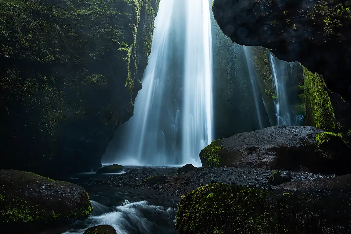 Underground wonder fall, gljufrabui, south iceland