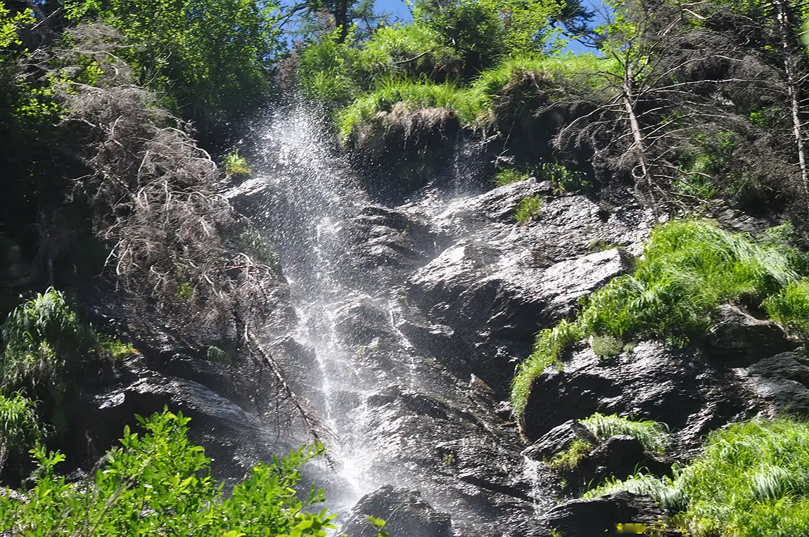 Ayasse river falls, champorcher, valle d'aosta, italy