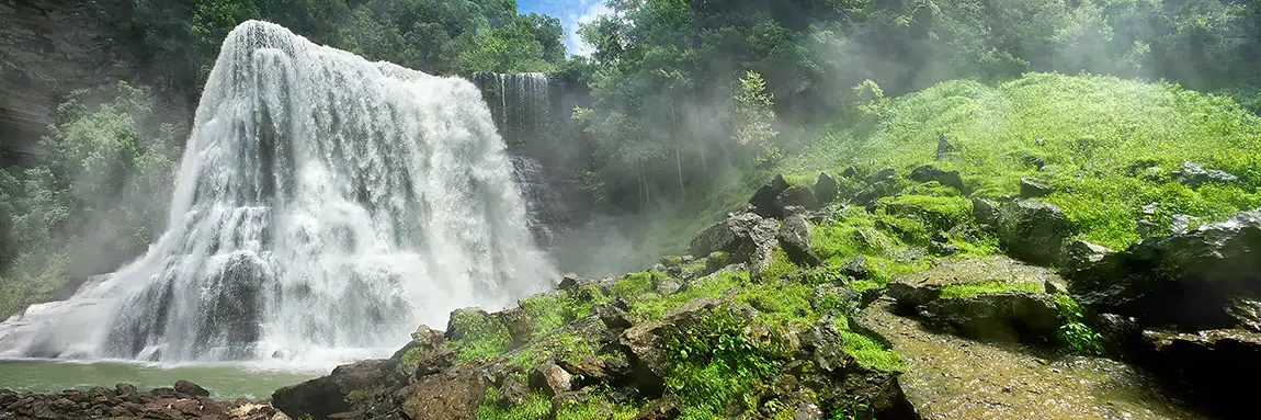 Bright day at burgess falls, tn, usa