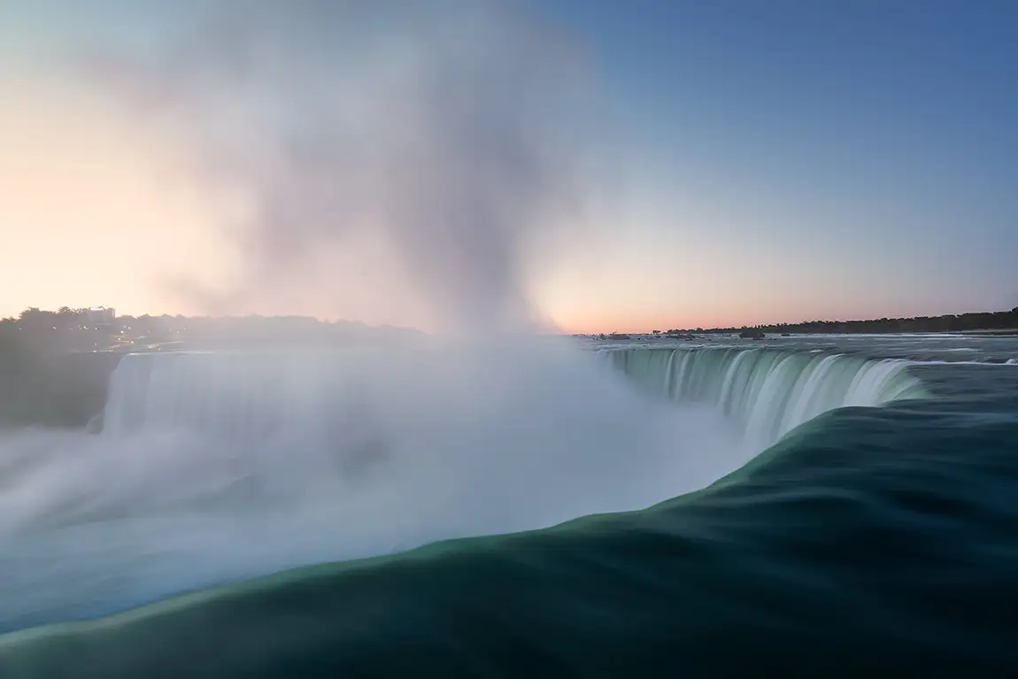 Dawn at niagara falls, ontario, canada