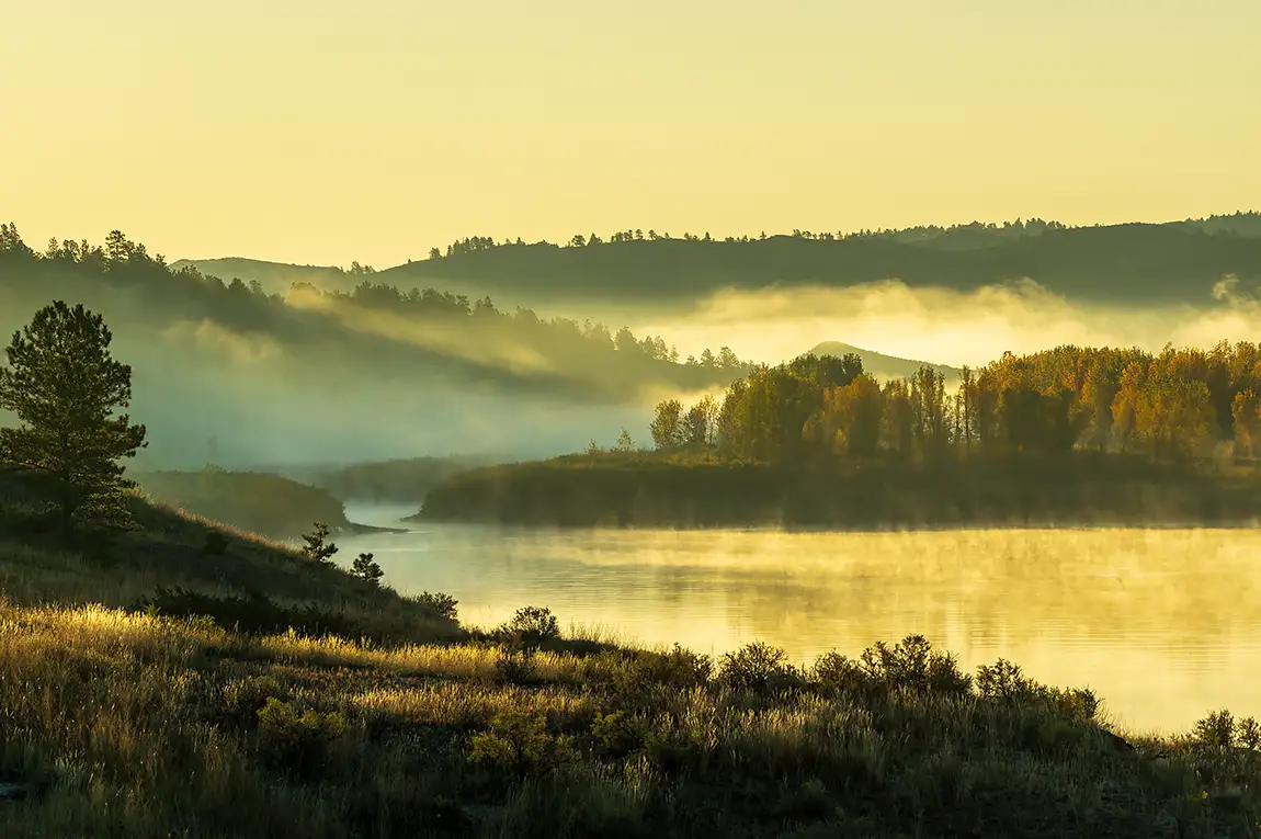 Missouri river fog dance, zortman, montana, usa