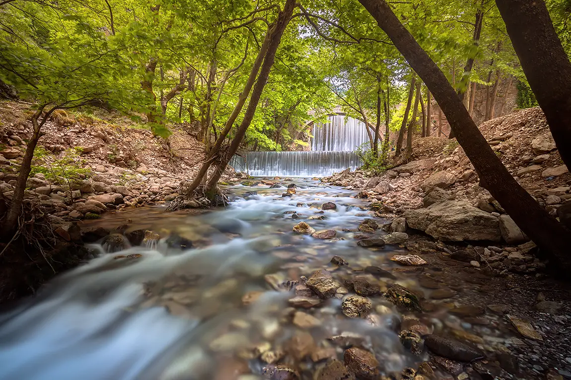 Paleokaria double waterfall, trikala, greece