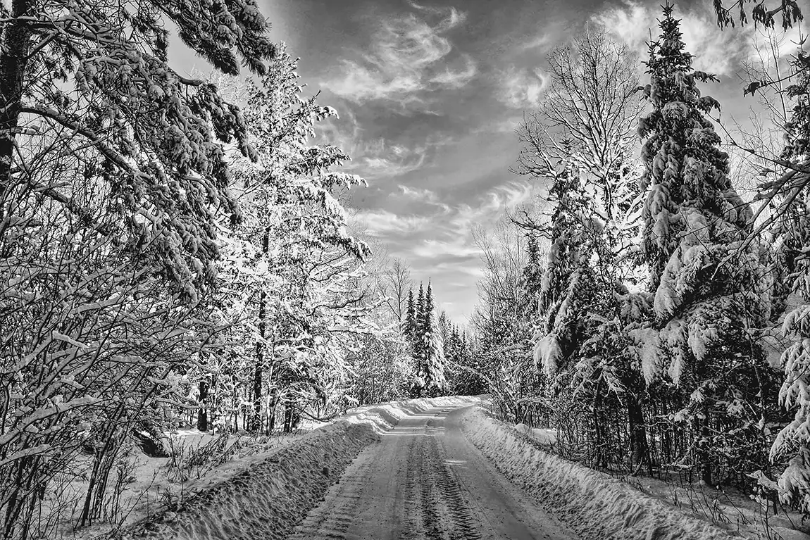 Snowy drive day, remer, northern mn, usa