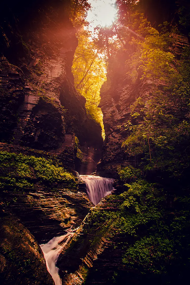 A glimpse of light, watkins glen, ny, usa