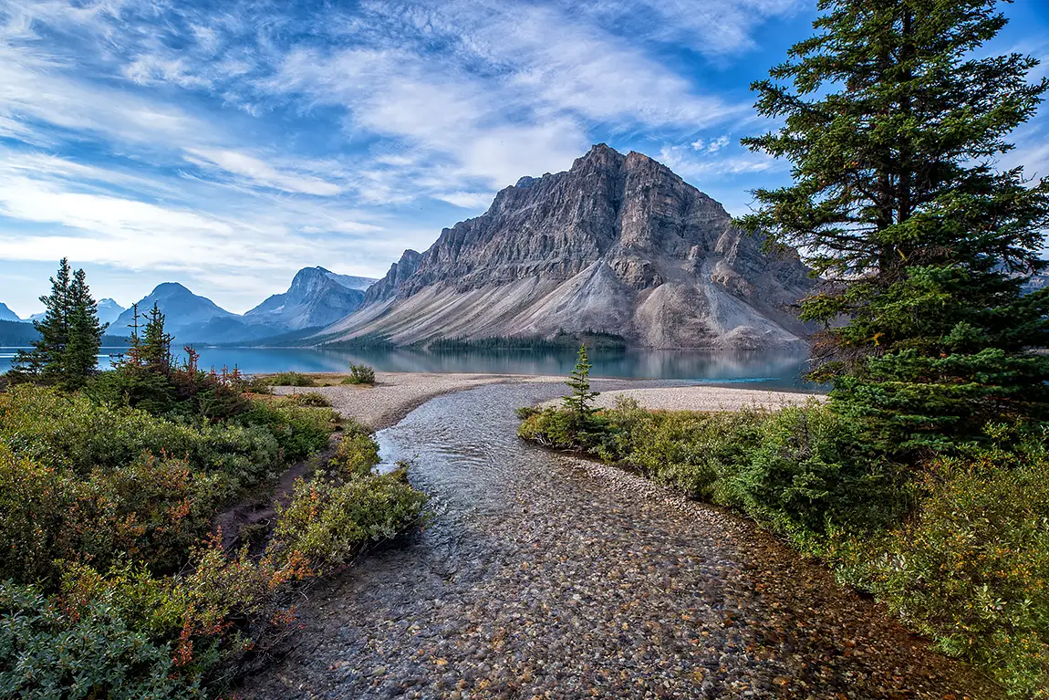 Bow lake mornings, banff national park, alberta, canada