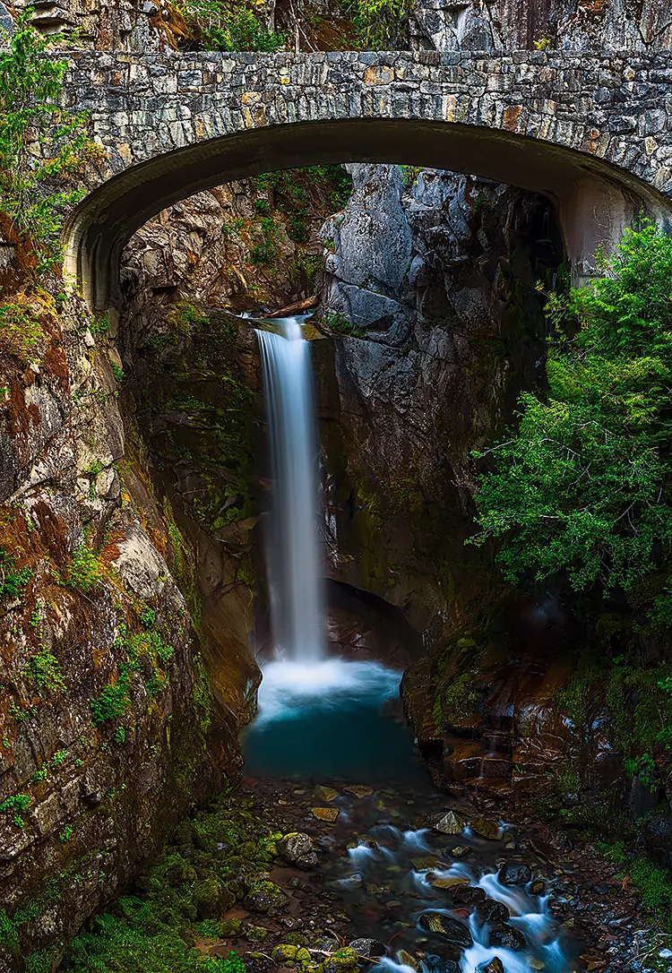 Christine falls, mount rainier national park, washington state, usa