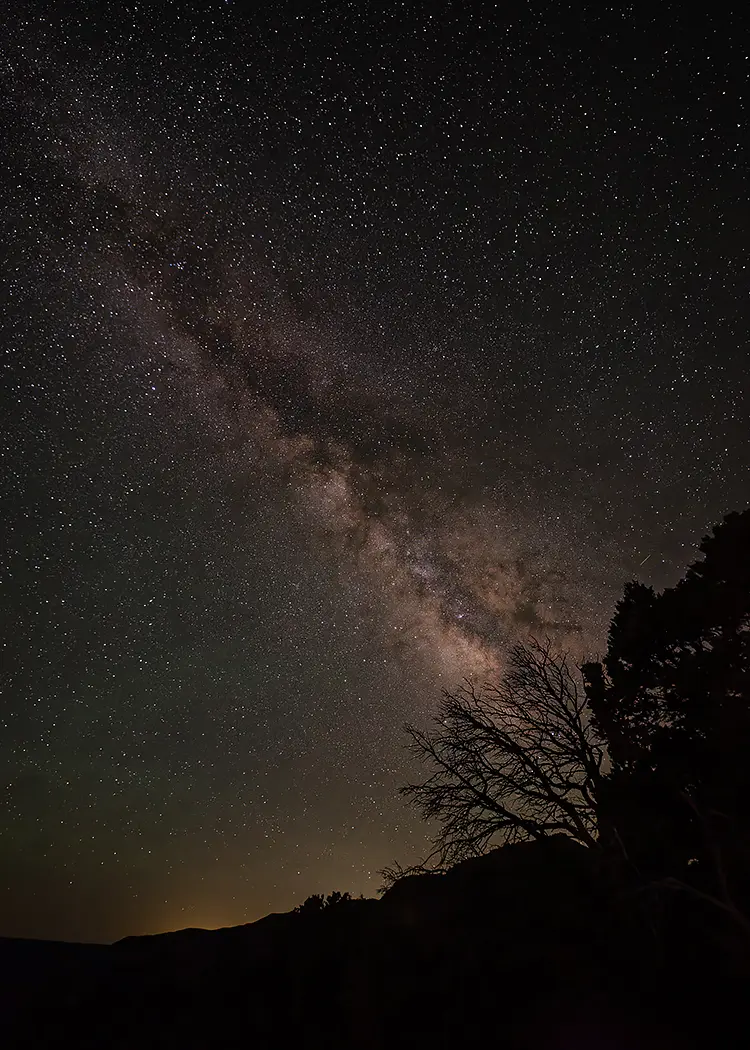 Midnight in mesa verde national park, colorado, usa