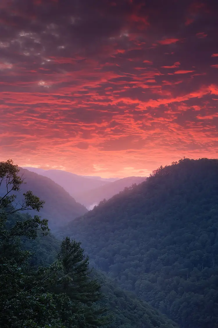 Pine creek gorge sunrise, tioga county, pennsylvania, usa