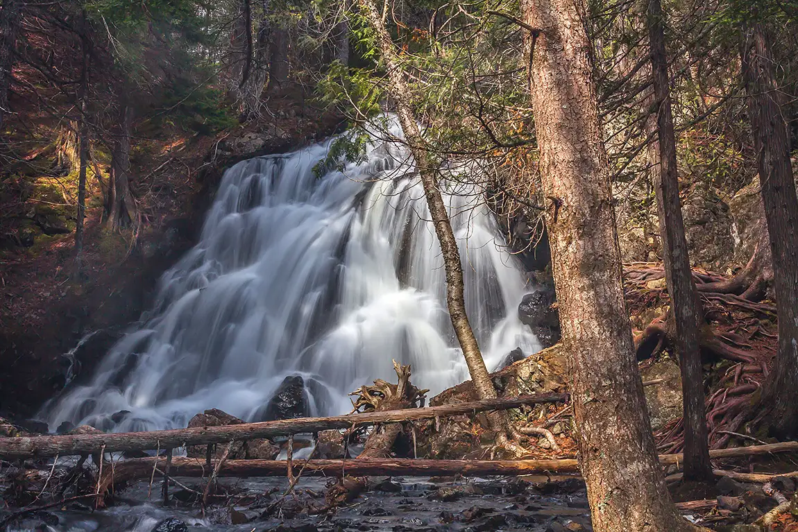 St paddy's falls in spring, near bocabec, new brunswick, canada