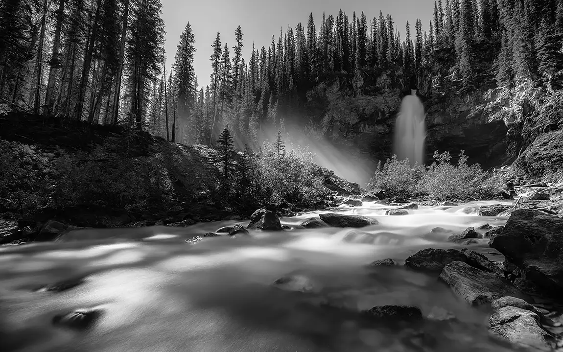 The light at laughing falls, yoho national park, bc, canada