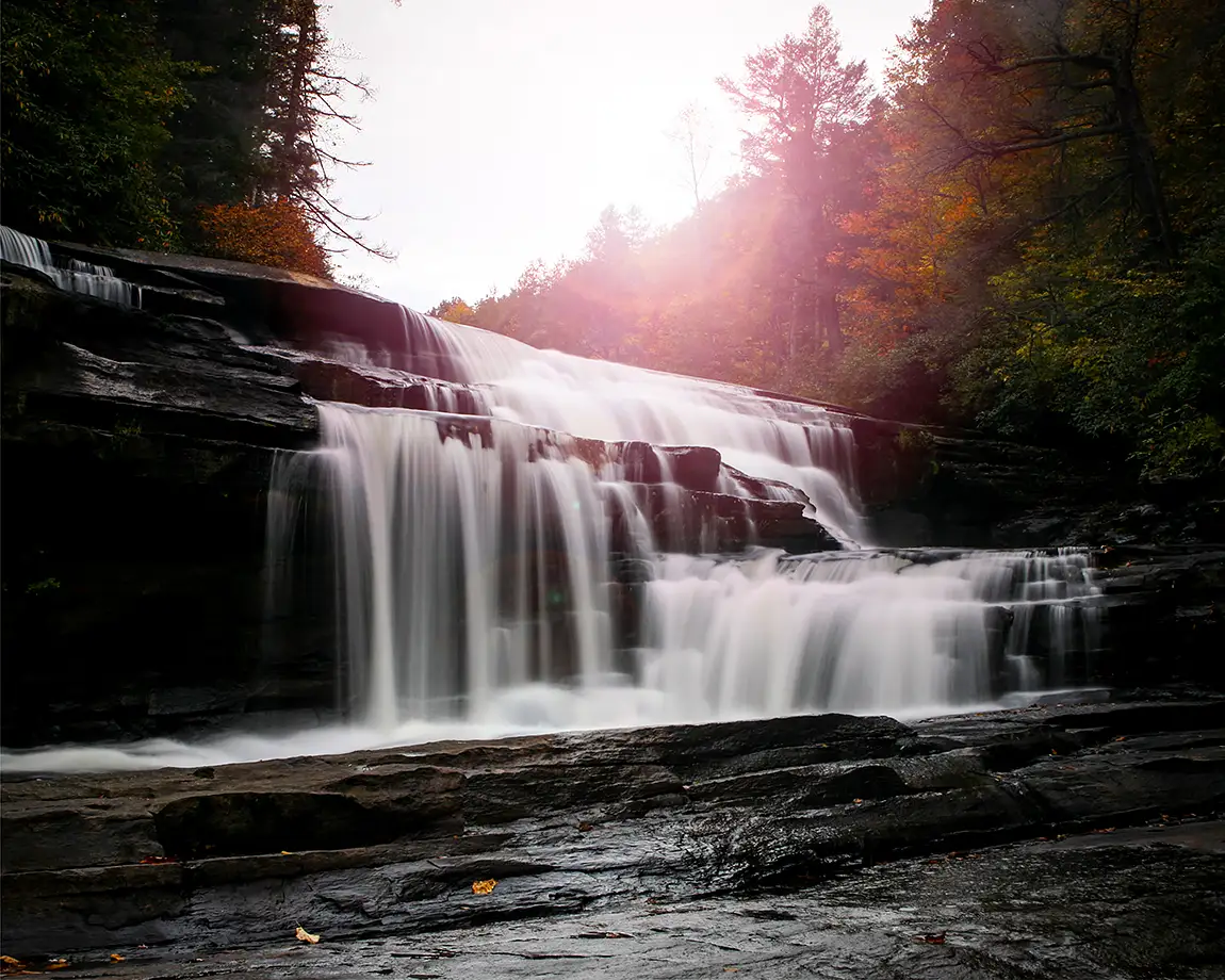 Triple falls, dupont national forest, henderson county, nc, usa