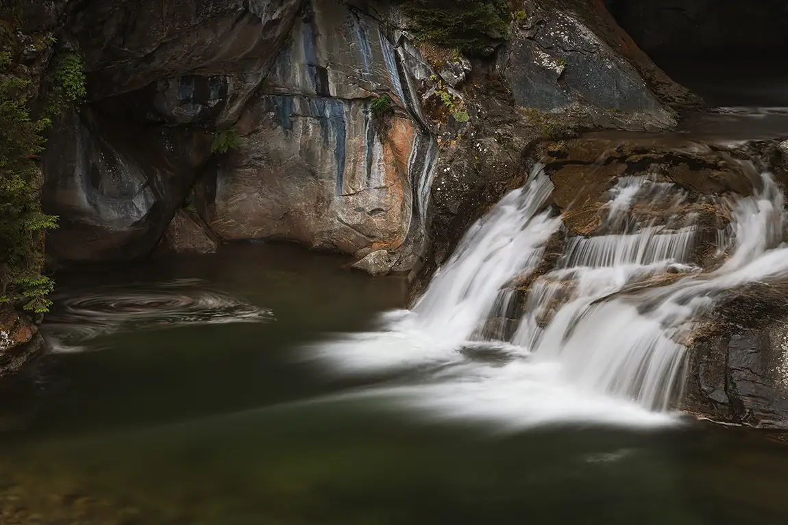 Waterfalls and swirls, maltatal valley, carinthia, austria