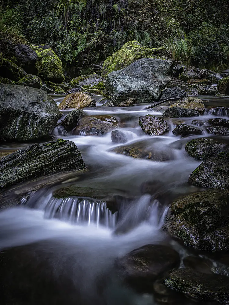 Baker creek closeup, haast, west coast, new zealand