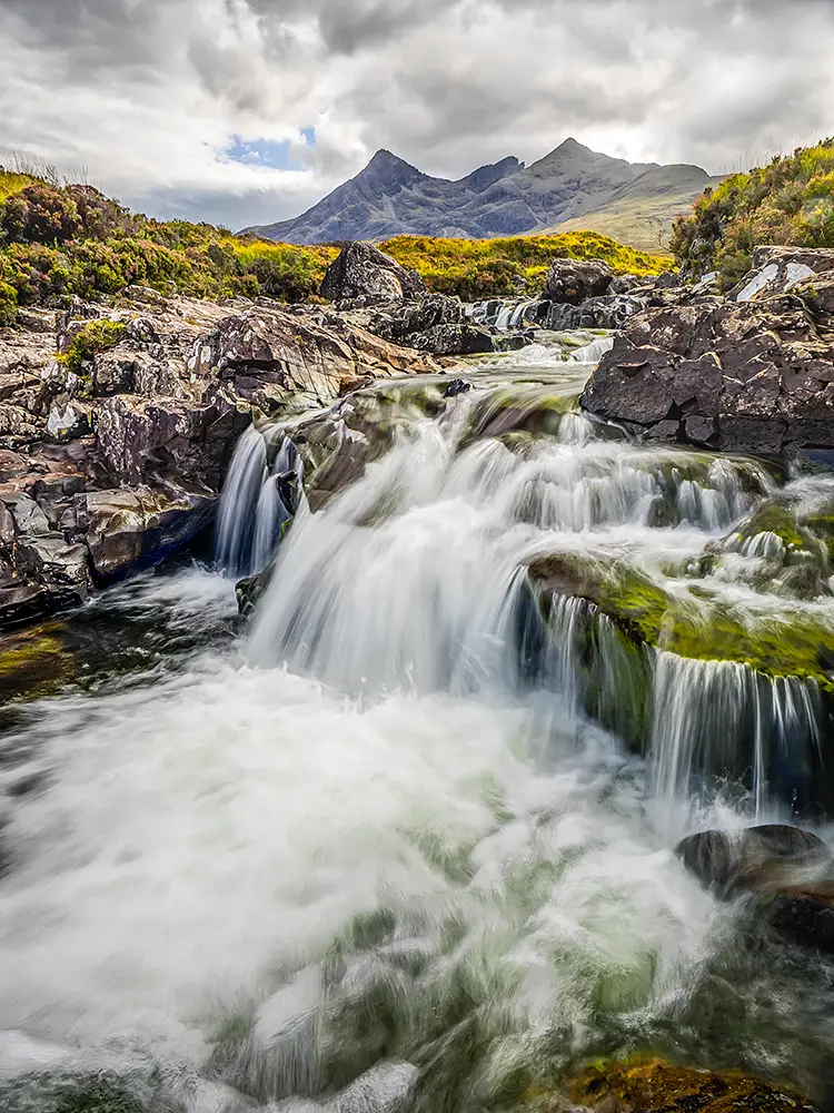 Glen sligachan waterfall, isle of skye, scotland
