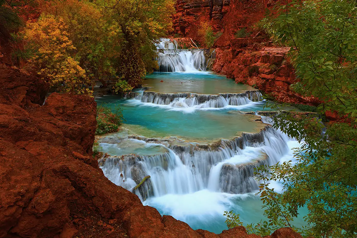 Magic at beaver falls, havasu canyon, havasupai indian reservation, arizona, usa