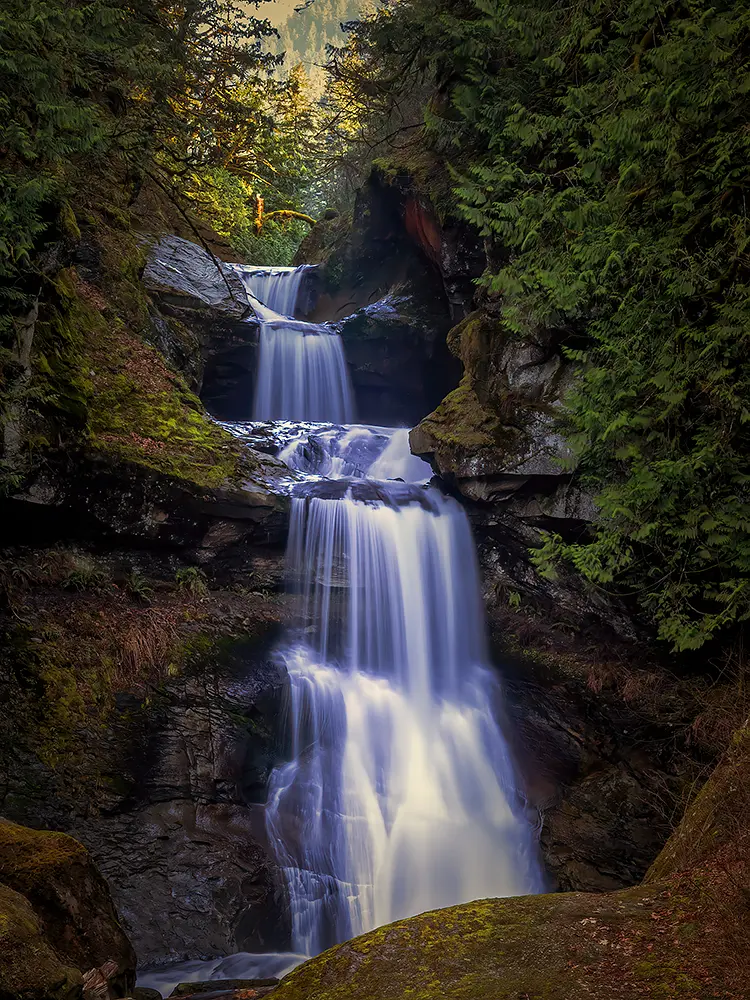 Racehourse creek falls, near deming, whatcom county, washington, usa