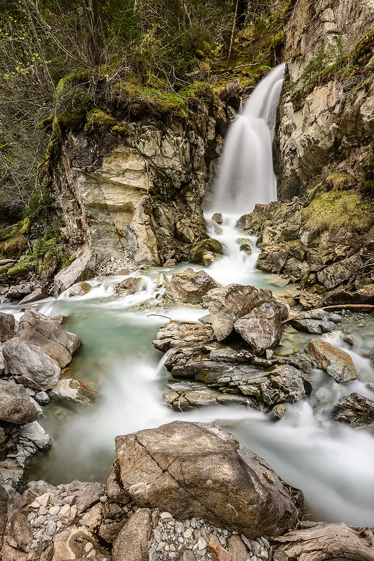 Stechelberg creek fall, bernese alps, switzerland