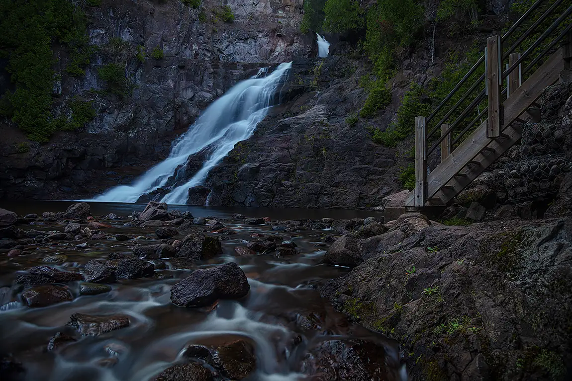 Steps to oasis, caribou falls, minnesota, usa