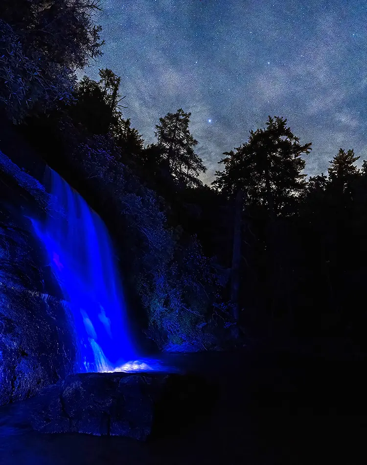 Vision in blue, silver run falls, brevard, north carolina, usa