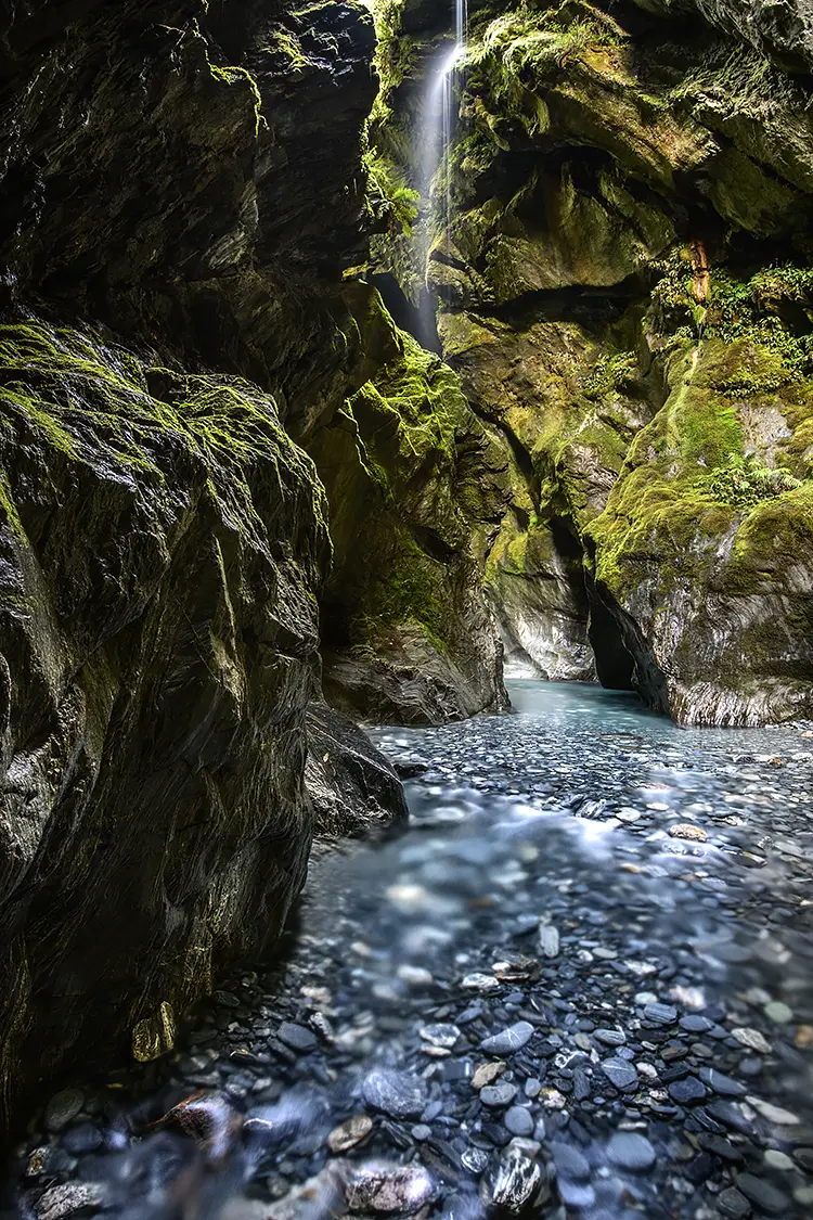 Wilson creek gorge, haast pass, new zealand