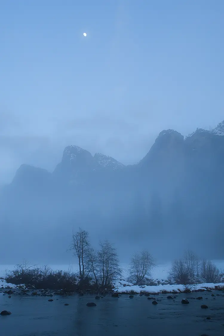 Moonlit morning, yosemite national park, ca, usa