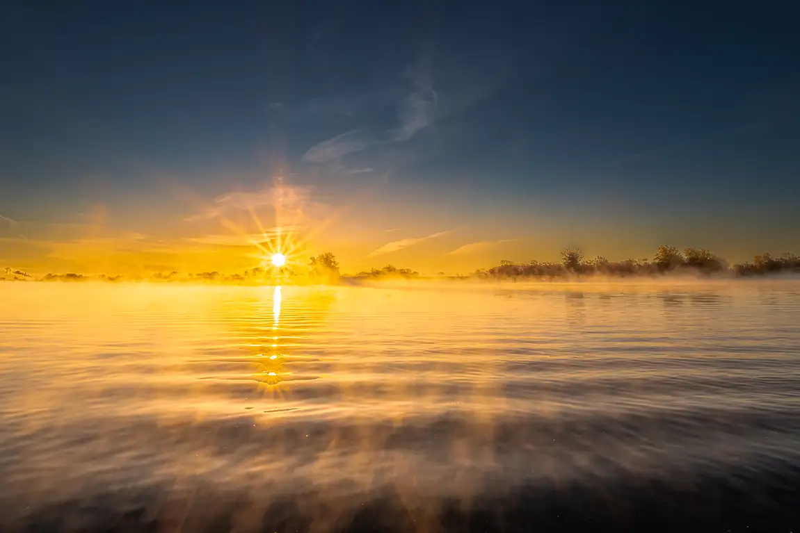 The foggy morning star, plage de l’est, montreal, quebec, canada