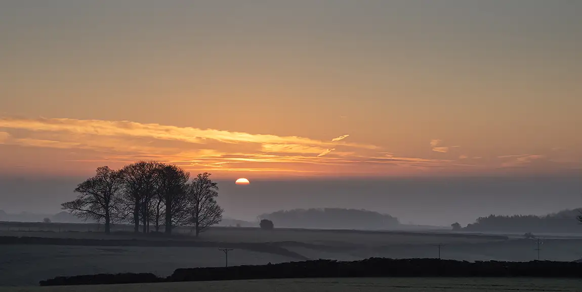 Dawn Near Scarborough, Vale of Pickering, Snainton, North Yorkshire, England