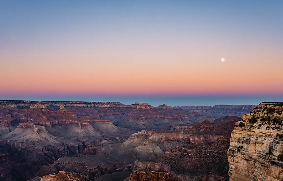 Grand Canyon Moonrise, Coconino County, Arizona, USA