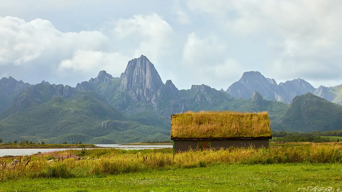 Isolated Cottage, Froskeland, Langoya Island, Vesteralen Archipelago, Norway