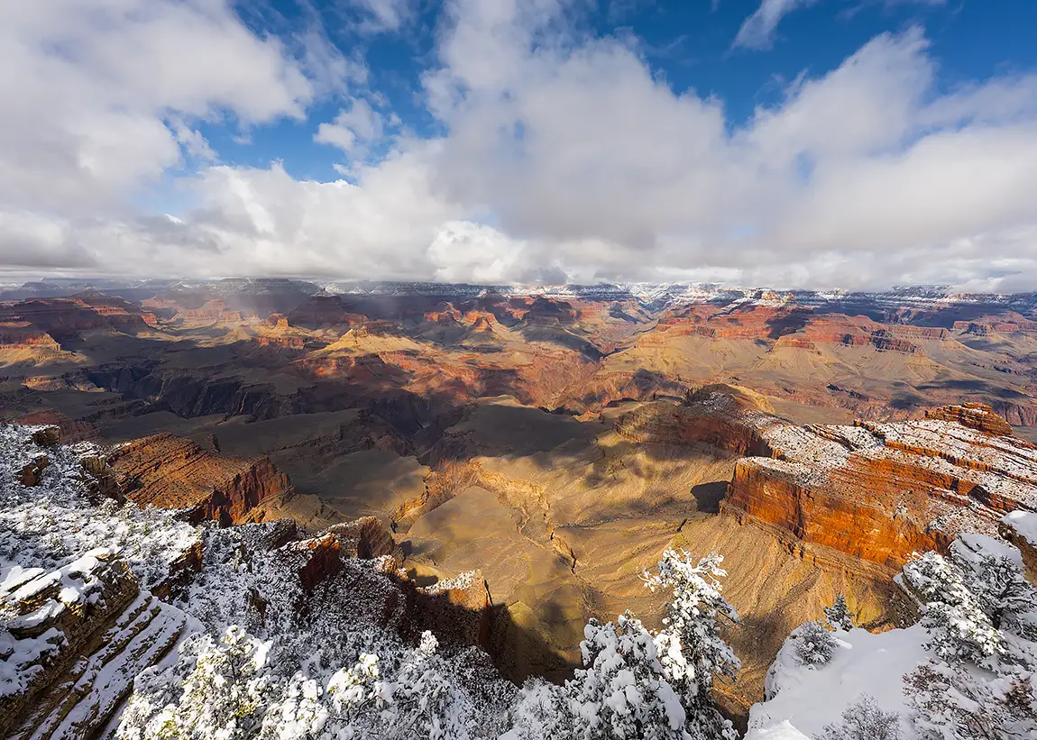 Snow Day At Grand Canyon National Park, Arizona, USA