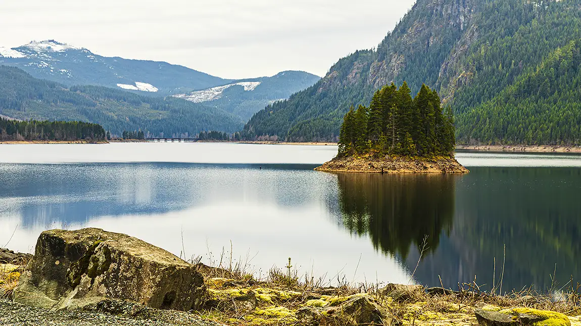Upper Campbell Lake Small Island, Vancouver Island, Canada