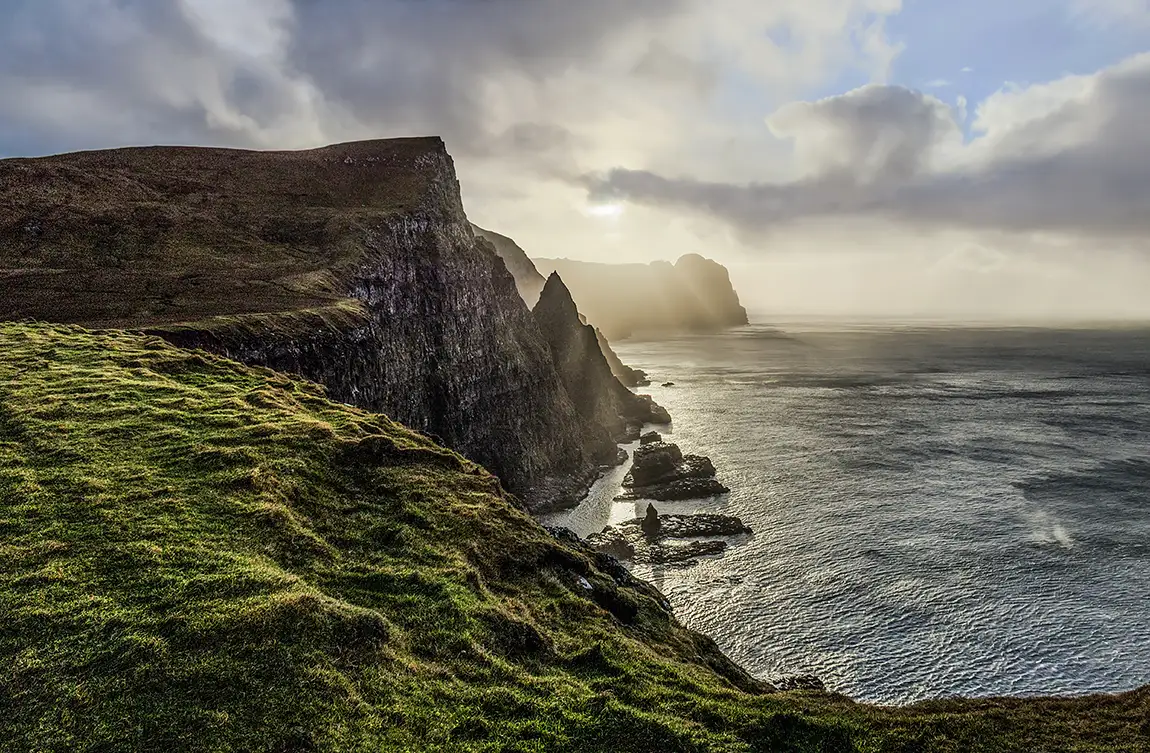 Cliff Edge, Kikarin A Eggini, Suduroy Island, Faroe Islands