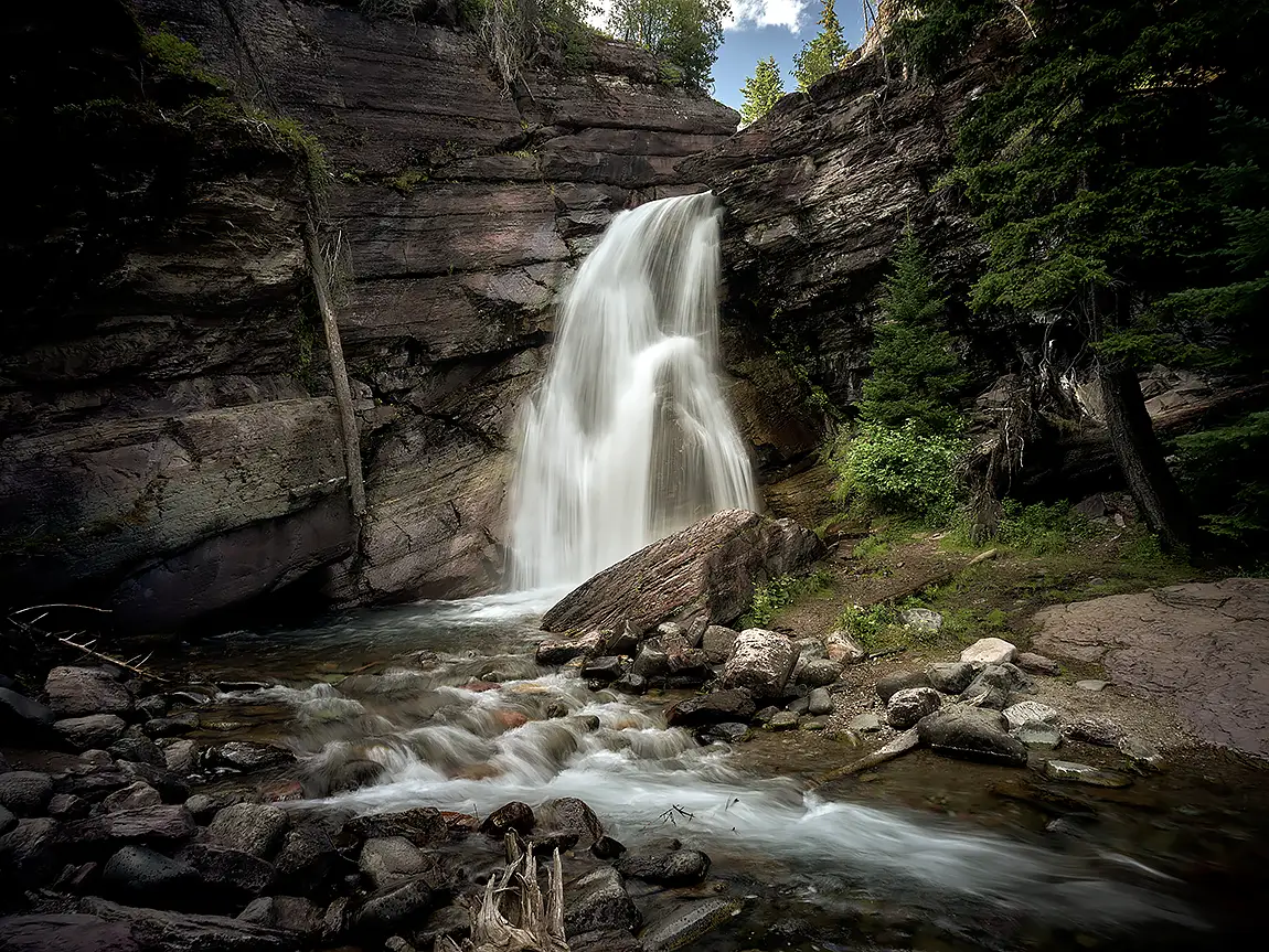 Afternoon At Baring Falls, Glacier National Park, Montana, USA