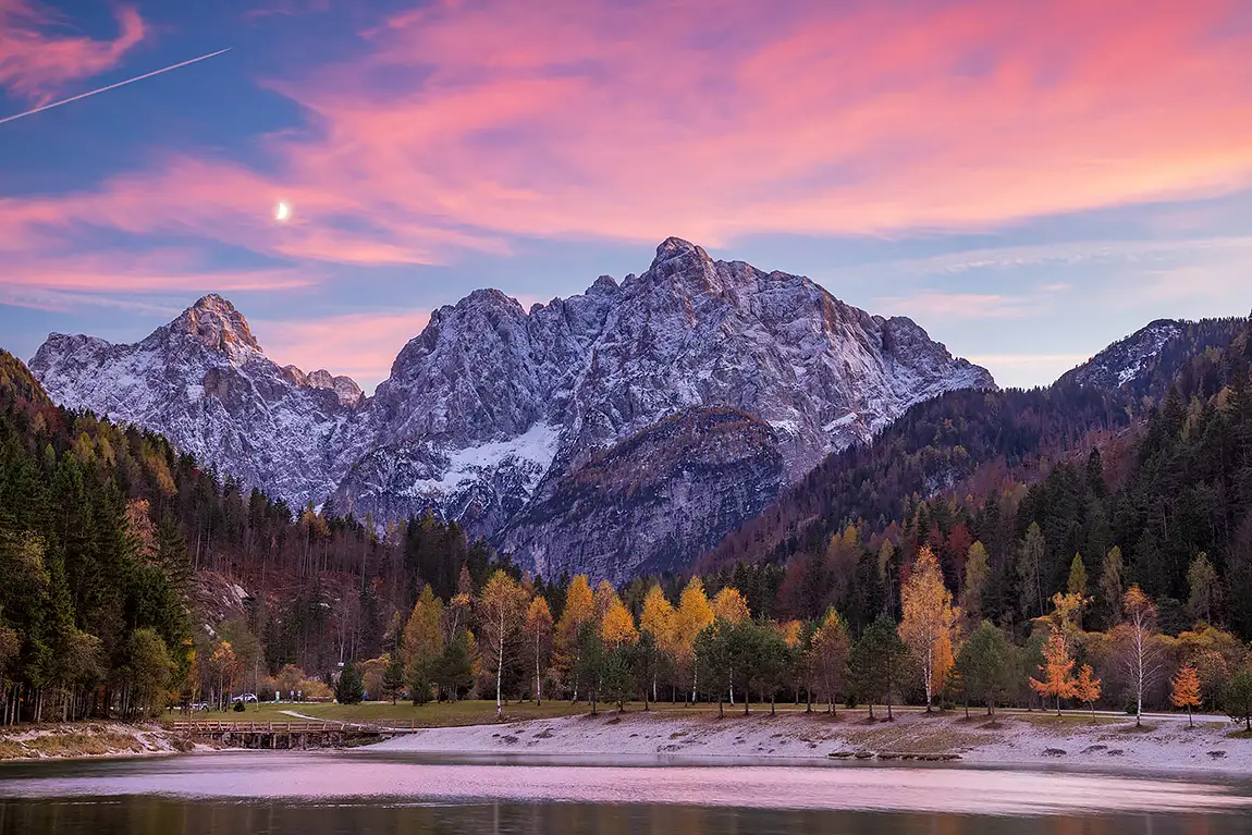 Autumn Sunset, Julian Alps, Lake Jasna, Kranjska Gora, Slovenia