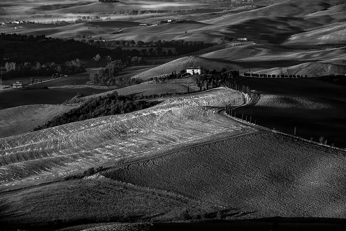 Monochrome Dreams of Val d’Orcia, Tuscany, Italy