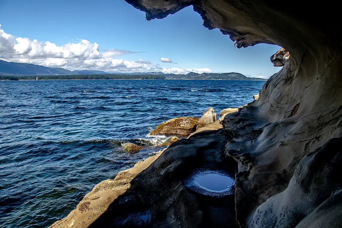 Sandstone Tunnel Wave, Malaspina Galleries, Gabriola Island, British Columbia, Canada