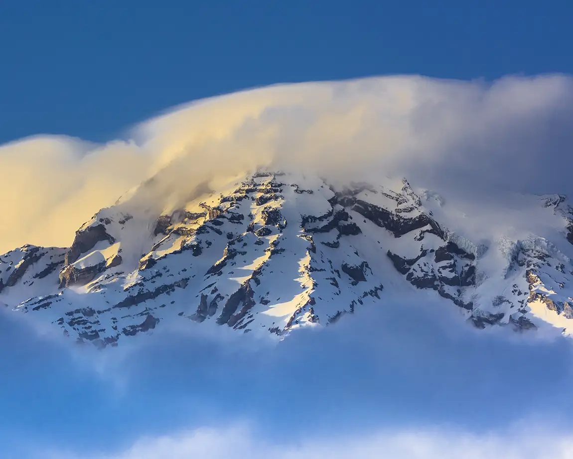 Storm Covered Mount Rainier, Longmire Area, Ashford, Washington, USA