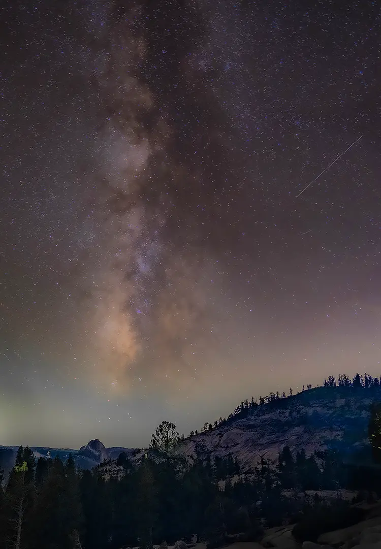 Milky Way And Shooting Star, Olmsted Point, Yosemite, CA, USA