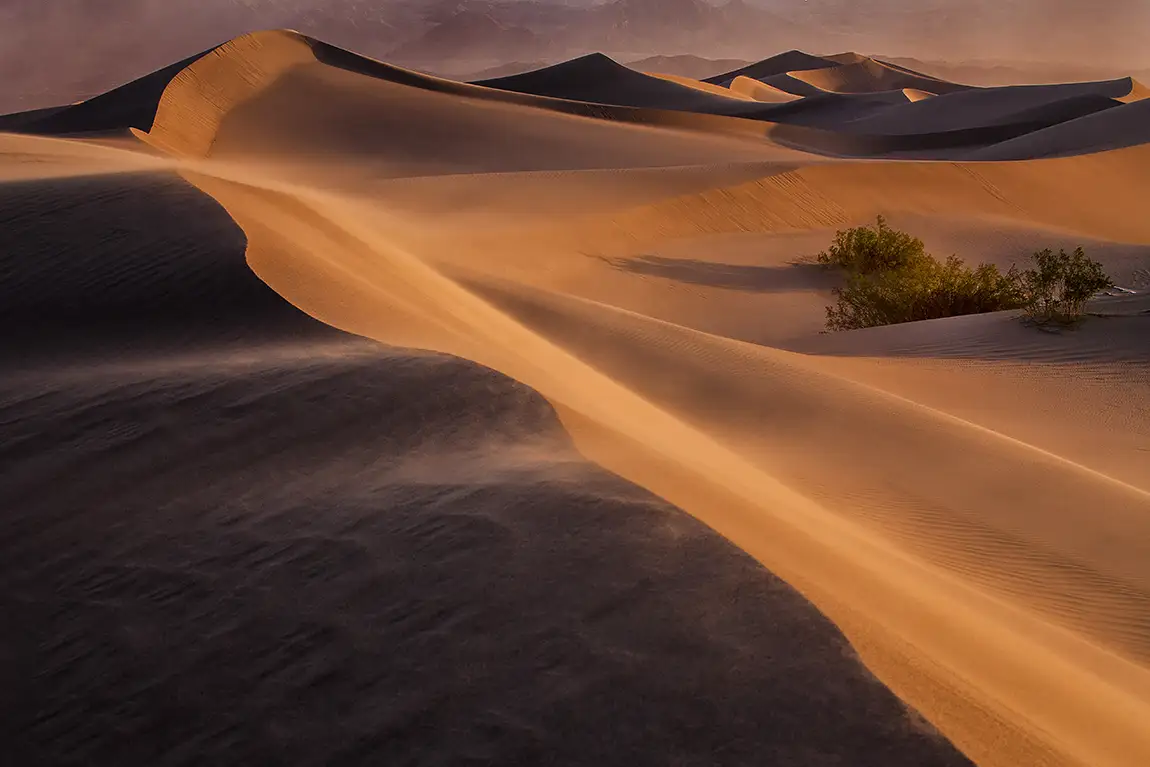 Sand Dune Forming, Mesquite Dunes, Death Valley NP, USA