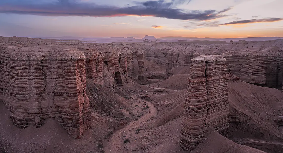 Sunset Over Badlands, Utah, USA
