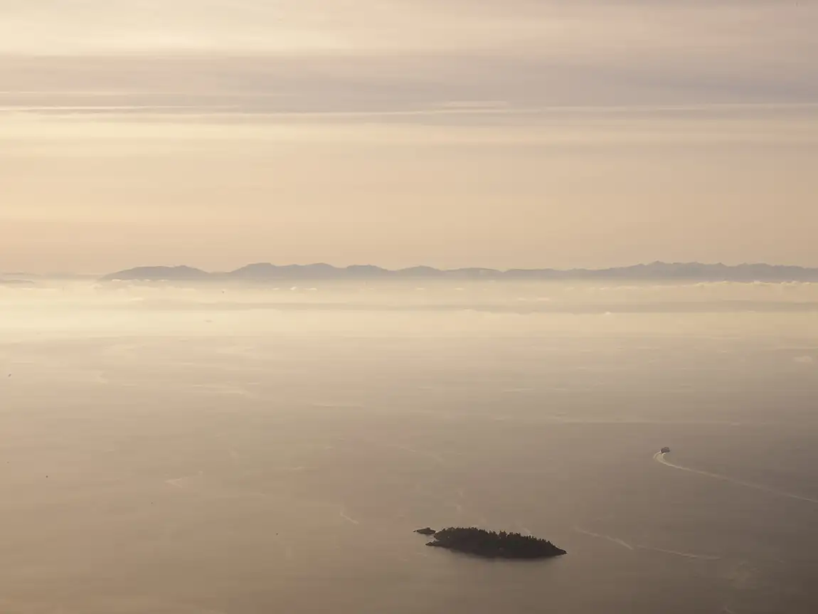 Vancouver Island, Captured From Eagle Bluff, North Vancouver, BC, Canada