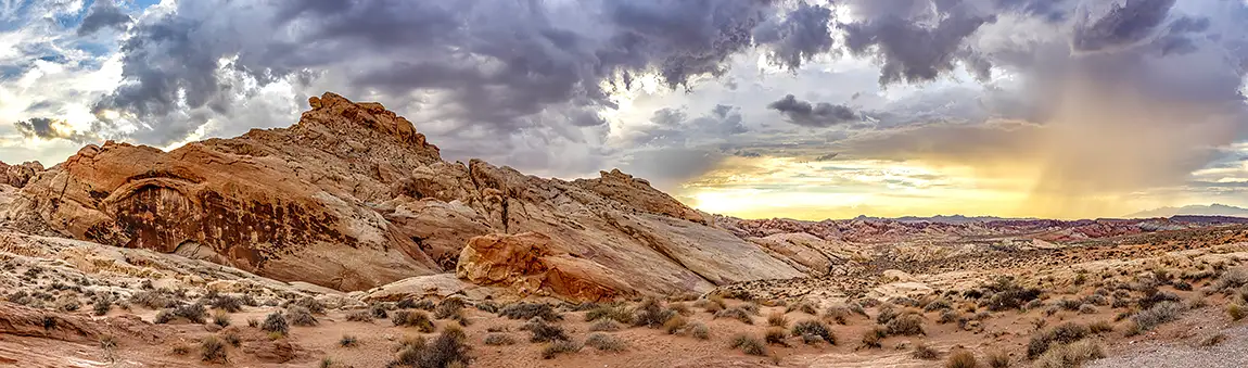 Distant Storm, Valley of Fire State Park, Nevada, USA