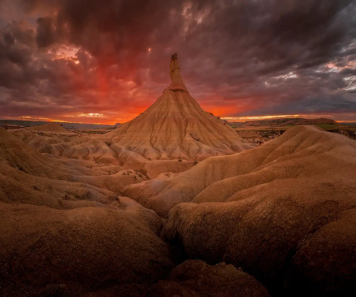 Fiery Sunset, Bardenas Reales, Navarre, Spain