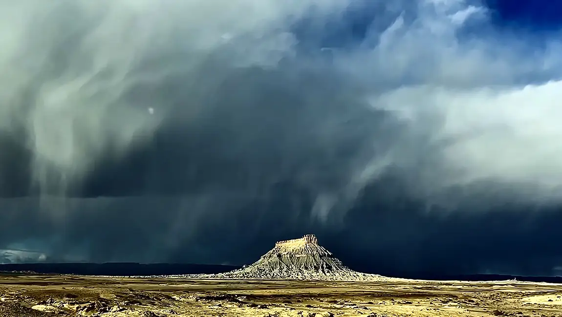 Storm Over Desert Butte, Utah, USA