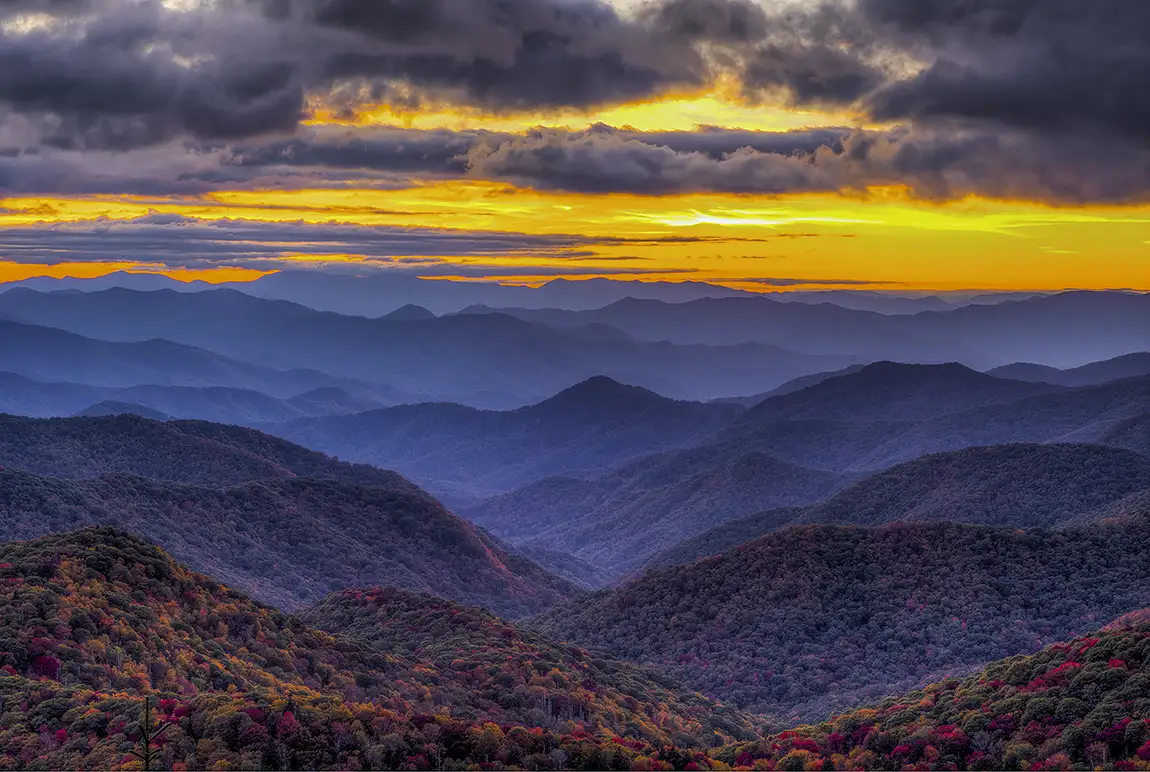 Blue Ridge Parkway Sunset, North Carolina, USA