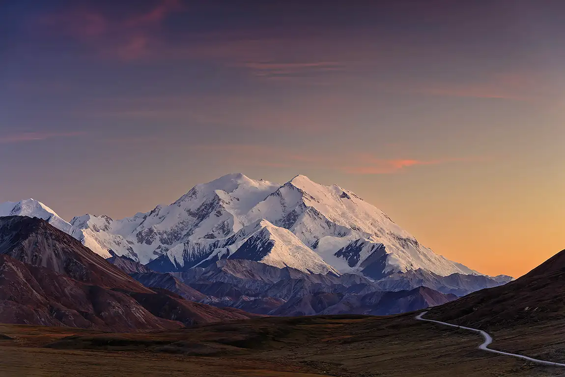 Denali Sunset, Denali National Park, Alaska, USA